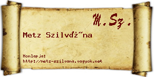 Metz Szilvána névjegykártya